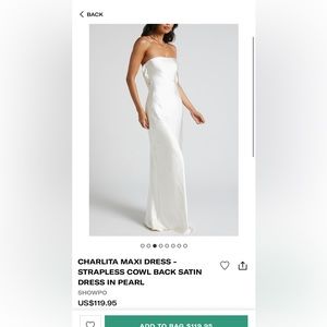 NWT satin pearl maxi dress open back US Size 6